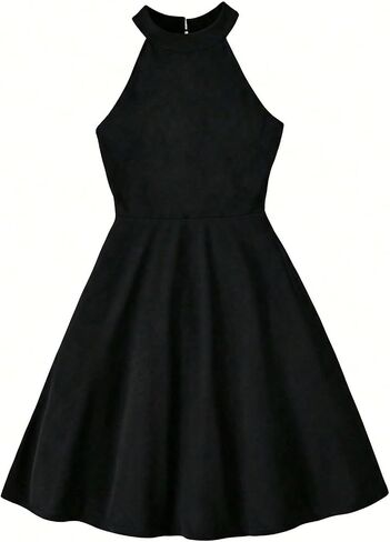 SHENHE Girl's Halter Neck Dress Keyhole Back A Line Flowy Elegant Party Graduation Dress in Kuwait