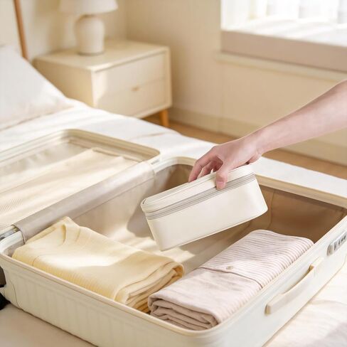 Mkono Travel Jewelry Case, Leather Travel Jewelry Organizer with 40 PVC Bags for Necklaces, Earrings, Rings, Bracelets Jewelry Box Storage Ideal for Trips & Gifts in Kuwait
