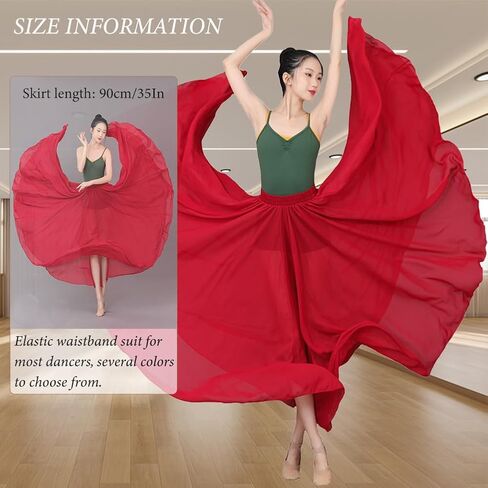 720 Degree Chiffon Long Belly Dance Skirt for Women Flowy Lyrical Gypsy Skirts Ballroom Swing Modern Dance Costume in Saudi Arabia