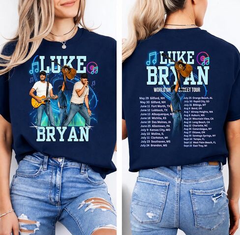 قميص جولة Word On The Street 2026، قميص Luke Country Music، قميص رعاة البقر الغربي، قميص رعاة البقر، تي شيرت عاشق الموسيقى، تي شيرت الموسيقى الغربية، تي شيرت الحفلة الريفية in Kuwait