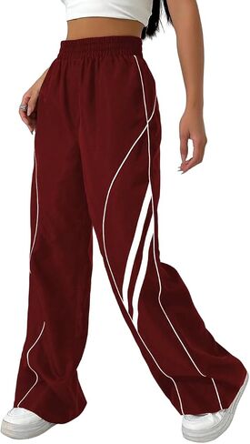 ZAFUL Women's Baggy Y2k Parachute Pants Wide Leg Sweatpants Women Track Pants Women in Kuwait