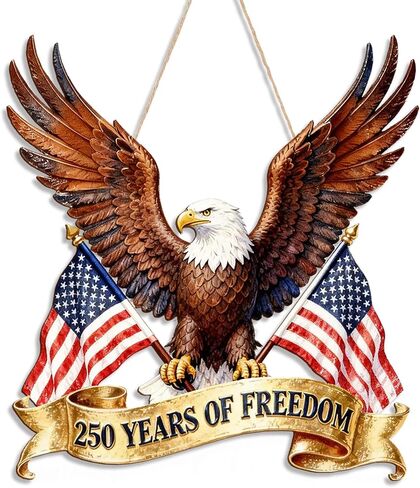 250 Anniversary USA Patriotic Wreaths for Front Door, 4th of July Decorations Outdoor, 250th Anniversary Eagle Wreath, Fourth of July Red White and Blue Wreath (Eagle) in Kuwait