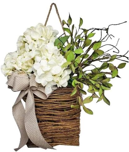 Spring Wildflower Door Hanging Basket Wreath Spring Welcome Sign Easter Day for Front Door, Home Decor in Saudi Arabia