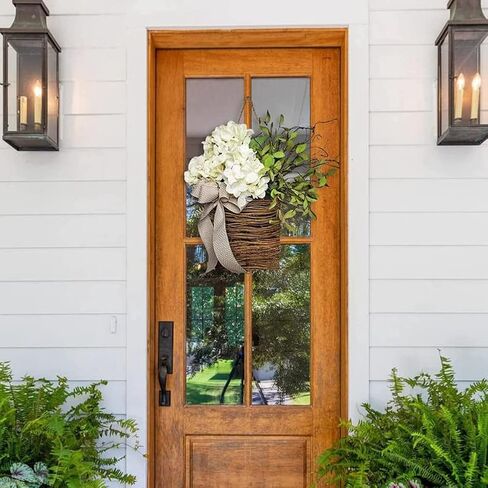 Spring Wildflower Door Hanging Basket Wreath Spring Welcome Sign Easter Day for Front Door, Home Decor in Saudi Arabia