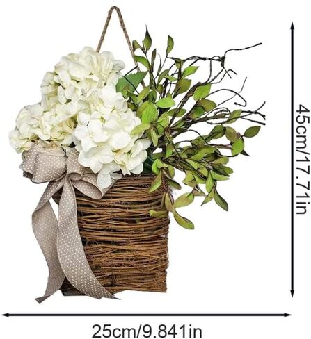 Spring Wildflower Door Hanging Basket Wreath Spring Welcome Sign Easter Day for Front Door, Home Decor in Saudi Arabia