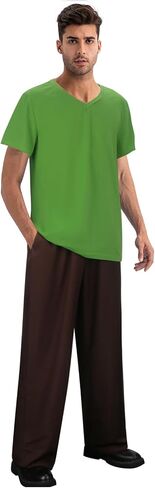 LINKOM Adult Shaggy Costume Men's Green T-Shirt Reddish Brown Pants Suit Halloween Classic Movie Character Cosplay Outfit in Saudi Arabia