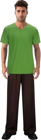LINKOM Adult Shaggy Costume Men's Green T-Shirt Reddish Brown Pants Suit Halloween Classic Movie Character Cosplay Outfit in Saudi Arabia