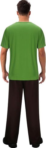 LINKOM Adult Shaggy Costume Men's Green T-Shirt Reddish Brown Pants Suit Halloween Classic Movie Character Cosplay Outfit in Saudi Arabia
