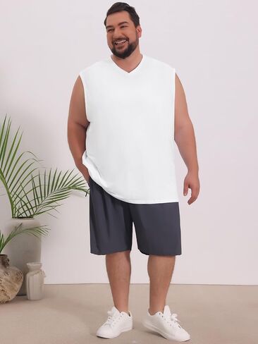 Men's Big & Tall V-Neck Tank Top Soft Breathable Sleeveless Undershirt for Everyday Comfort in Kuwait