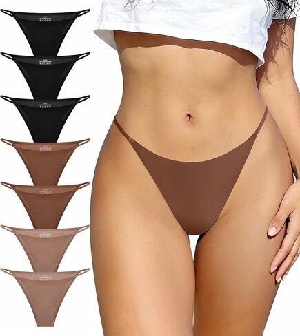 Seamless Underwear for Women Sexy No Show Bikini Panties Stretch Breathable High Cut Invisible Cheeky Underwear 7 Pack in Saudi Arabia