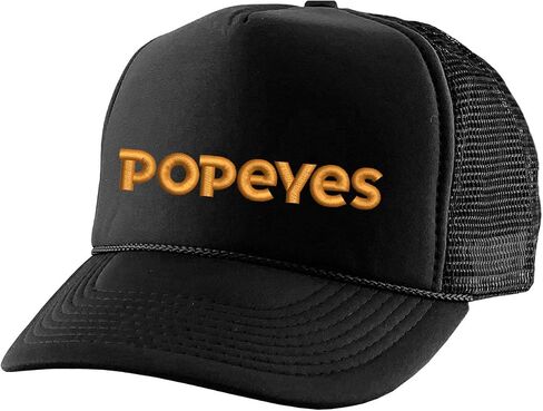 ALLNTRENDS Popeyes Embroidered Trucker Hat Fast Food Embroidery Adjustable Cap (Black) in Kuwait