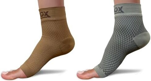 SB SOX - زوجان من الجوارب الضاغطة لالتهاب اللفافة الأخمصية (عارية، كبيرة + رمادية، كبيرة) in Saudi Arabia