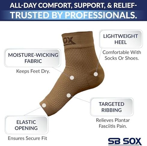 SB SOX - زوجان من الجوارب الضاغطة لالتهاب اللفافة الأخمصية (عارية، كبيرة + رمادية، كبيرة) in Saudi Arabia