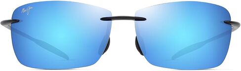 نظارات شمسية مستطيلة مستقطبة منارة للرجال والنساء من Maui Jim، مستقطبة باللون الأسود/الأزرق اللامع من هاواي، مقاس متوسط in Kuwait