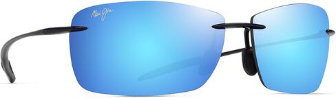 نظارات شمسية مستطيلة مستقطبة منارة للرجال والنساء من Maui Jim، مستقطبة باللون الأسود/الأزرق اللامع من هاواي، مقاس متوسط in Kuwait