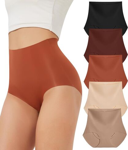 Seamless Underwear for women - High Waisted No Show Panties, 3D Wrap Hip Full Coverage Stretch Briefs 6 Pack in Saudi Arabia