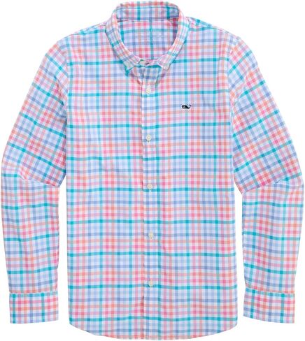 Vineyard Vines Boys' Boys' Mangrove Tattersall Featherweight Performance Shirt in Saudi Arabia