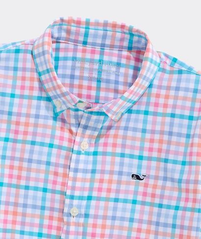 Vineyard Vines Boys' Boys' Mangrove Tattersall Featherweight Performance Shirt in Saudi Arabia