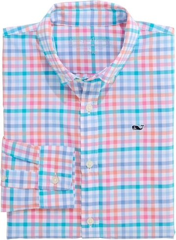 Vineyard Vines Boys' Boys' Mangrove Tattersall Featherweight Performance Shirt in Saudi Arabia