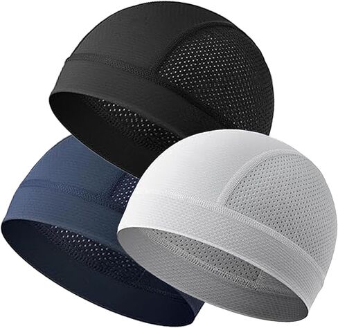 3Pcs Breathable Mesh Skull Cap,Cooling Cycling Beanies Breathable Quick Dry Sports Helmet Liner for Men Women in Saudi Arabia