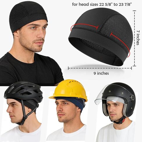 3Pcs Breathable Mesh Skull Cap,Cooling Cycling Beanies Breathable Quick Dry Sports Helmet Liner for Men Women in Saudi Arabia