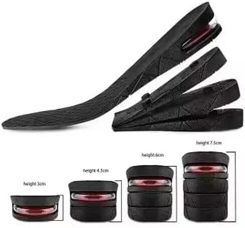 Height Increasing Insoles | Add 1 to 2 Inches | Adjustable Layered Elevator Shoe Inserts for Men & Women | Discreet | Comfort Cushion | Fits All Shoe Types in Kuwait