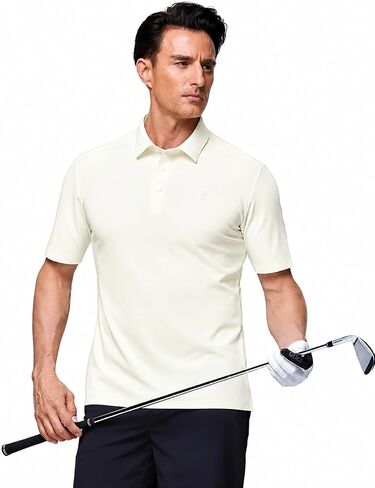 Men's Stretch Polo Shirt, Short Sleeve Golf Shirt, Wrinkle Resistant Soft Breathable Business Casual Top in Saudi Arabia