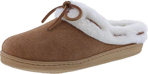 شبشب Clarks نسائي من الفرو الصناعي للاستخدام الداخلي والخارجي (11 M US، جلد سويدي البقر الكونياك) in Kuwait