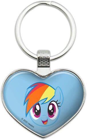 سلسلة مفاتيح My Little Pony Rainbow Dash Face Keychain قلب الحب سلسلة مفاتيح معدنية in Kuwait