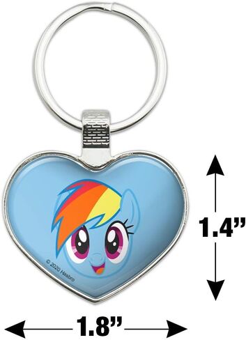 سلسلة مفاتيح My Little Pony Rainbow Dash Face Keychain قلب الحب سلسلة مفاتيح معدنية in Kuwait