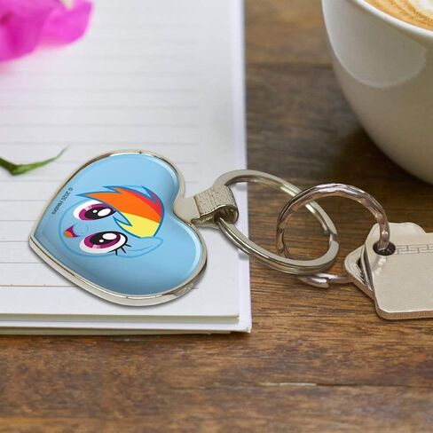 سلسلة مفاتيح My Little Pony Rainbow Dash Face Keychain قلب الحب سلسلة مفاتيح معدنية in Kuwait