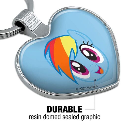 سلسلة مفاتيح My Little Pony Rainbow Dash Face Keychain قلب الحب سلسلة مفاتيح معدنية in Kuwait
