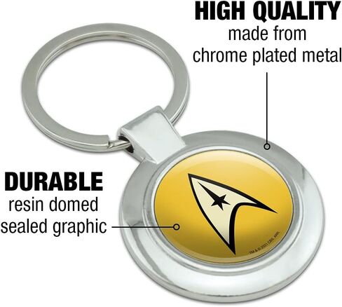 الرسومات والمزيد سلسلة مفاتيح Star Trek Command Shield أنيقة مستديرة من المعدن المطلي بالكروم in Kuwait