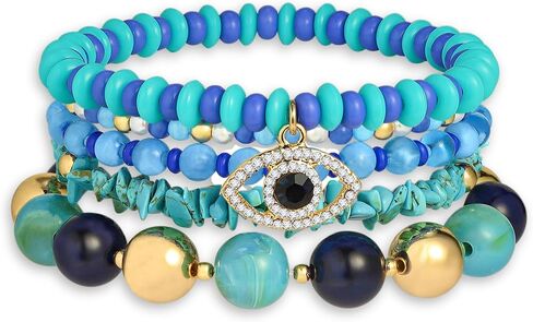 LILIE&WHITE Colorful Bead Stackable Stretch bracelet sets for Women Trendy Statement Bracelets Summer Beach Layered Jewelry Gift for Her in Kuwait
