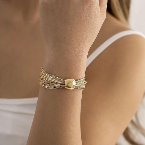 Gold Chunky Bead Necklace Set for Women - Adjustable Layering Jewelry Set, Beads Necklace Jewelry in Kuwait