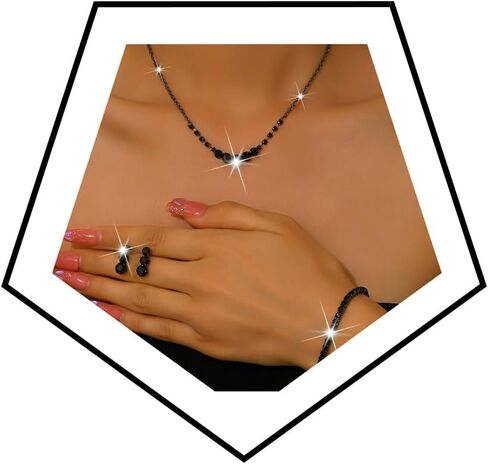 Silver Wedding Prom Jewelry Sets Sparkling Crystal Chain Necklace Earrings Bracelet Set Rhinestone Wedding Set Formal Prom Costume Jewelry Sets for Women and Brides in Saudi Arabia