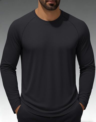 Men’s Long Sleeve Shirts UPF 50+ Sun Protection UV SPF Rash Guand Fishing Running Swimming in Kuwait