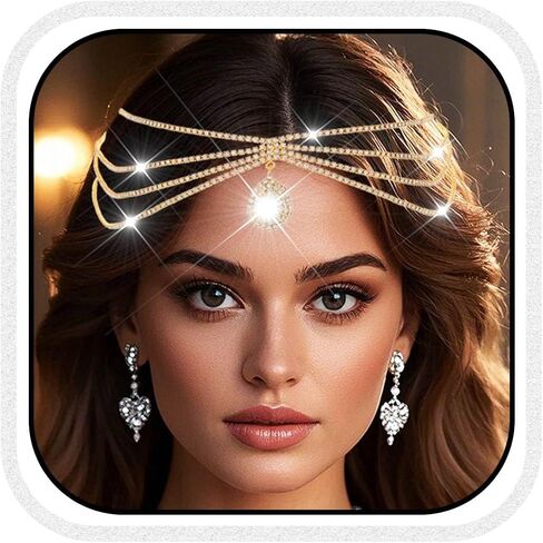 سلسلة مجوهرات برأس ذهبي من كاتري، قطعة رأس بوهو من حجر الراين، إكسسوارات كريستال مصرية للنساء in Kuwait