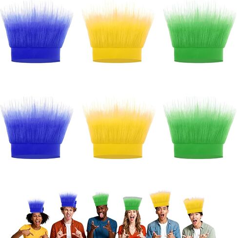 6Pcs Crazy Troll Hair Trolls Wigs for Women Men Hairy Headband Funny Costume Accessories for Spirit Week,Halloween in Saudi Arabia