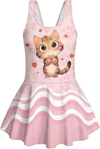 Girls One Piece Swimsuits Size 3-13 Girls Bathing Suits Quick Dry Sleeveless Swimming in Saudi Arabia