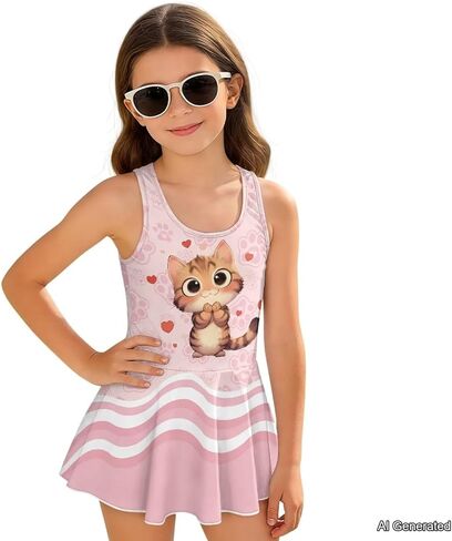 Girls One Piece Swimsuits Size 3-13 Girls Bathing Suits Quick Dry Sleeveless Swimming in Saudi Arabia