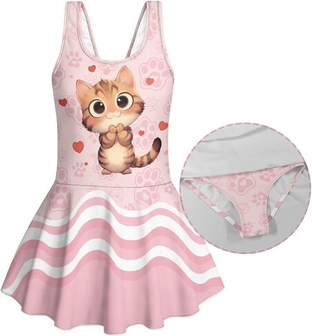 Girls One Piece Swimsuits Size 3-13 Girls Bathing Suits Quick Dry Sleeveless Swimming in Saudi Arabia
