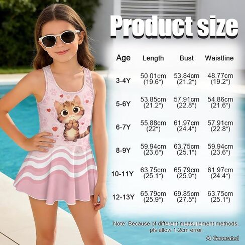 Girls One Piece Swimsuits Size 3-13 Girls Bathing Suits Quick Dry Sleeveless Swimming in Saudi Arabia