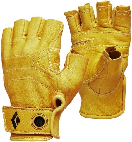 BLACK DIAMOND Stone Belay/Rappelling Gloves, Climbing, Leather, Fingerless in Kuwait