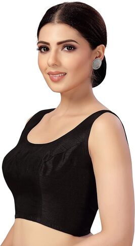 STUDIO Shringaar Women's Readymade Art Silk Sleeveless Saree Blouse in Kuwait