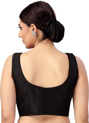 STUDIO Shringaar Women's Readymade Art Silk Sleeveless Saree Blouse in Kuwait