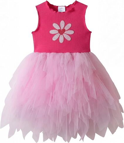 VIKITA Girls Summer Sleeveless Princess Tutu Dress, for Birthday Party Wedding Flower Girl & Celebrations, Kids 3-10 Years in Kuwait