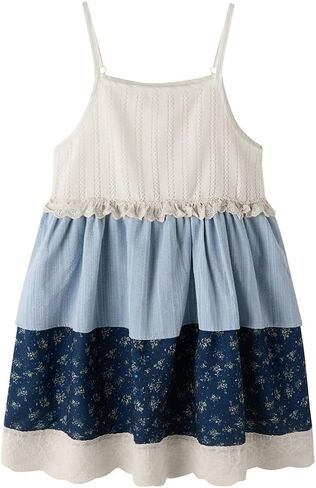 Girls Dresses Summer Sleeveless Boho Lace Tiered Sundress Floral Cami Dress in Saudi Arabia