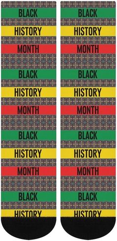 Black History Month Unisex Casual Novelty Crew Socks Color Matching for Stockings Birthday Anniversary Holiday Gifts 16in in Saudi Arabia