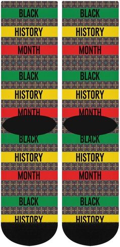 Black History Month Unisex Casual Novelty Crew Socks Color Matching for Stockings Birthday Anniversary Holiday Gifts 16in in Saudi Arabia